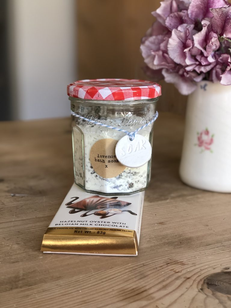 Bonne Maman jar ideas - bath salts and chocolate