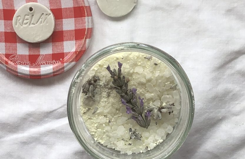 Bonne Maman jar ideas - lavender bath salts