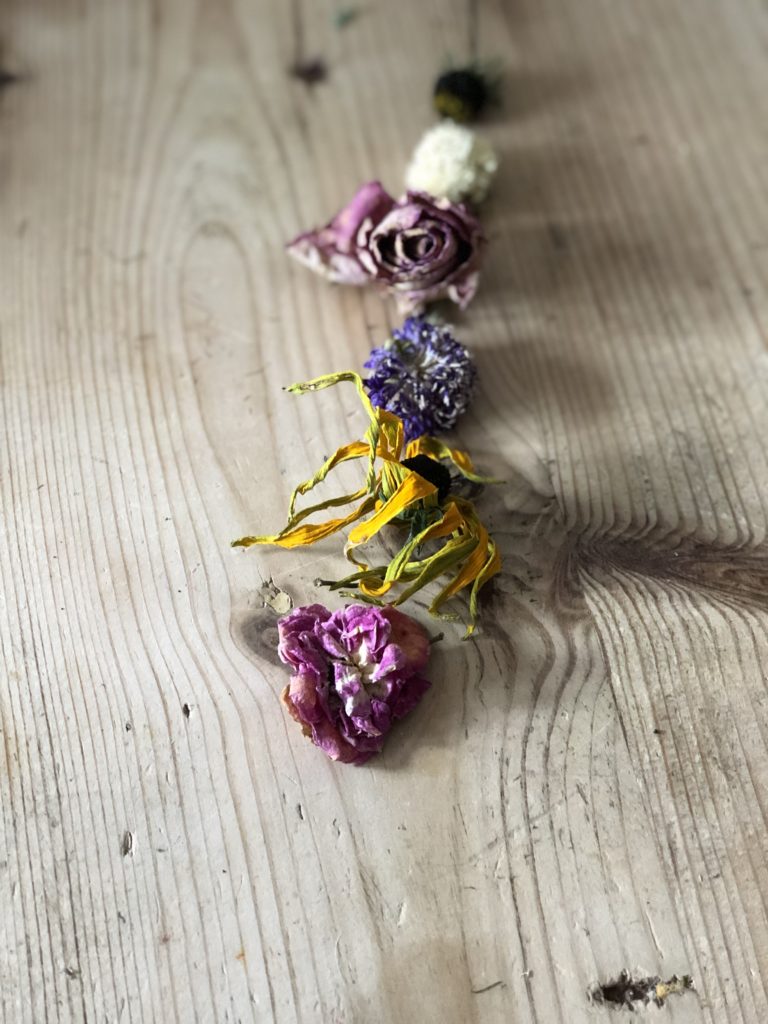 autumn dried flower garland