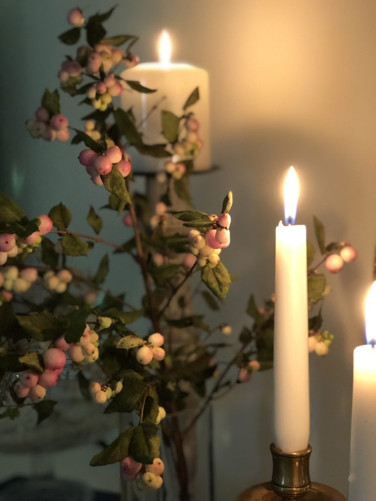 snowberries and candlelight