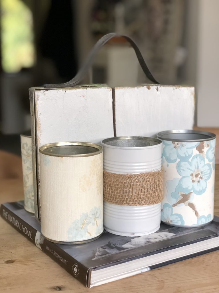 homemade tin can caddy