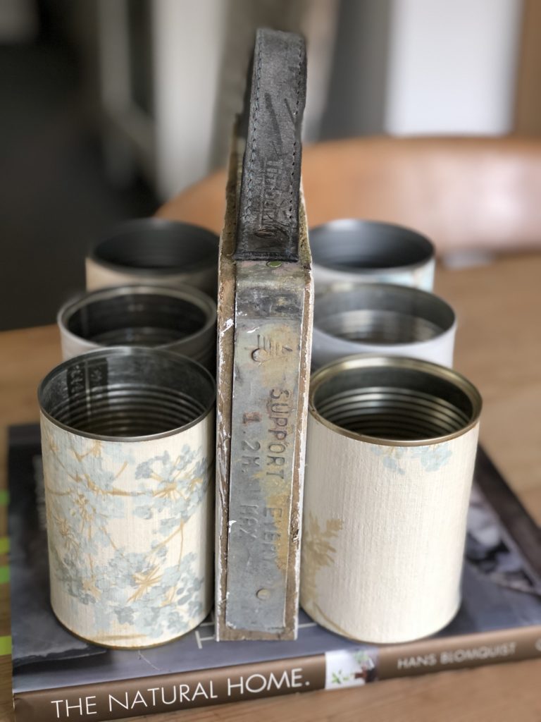 homemade tin can caddy