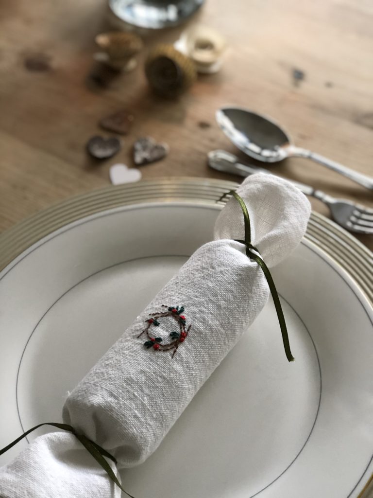 place setting with eco friendly christmas cracker