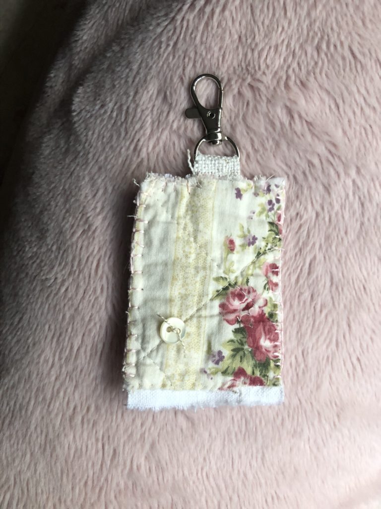 back of fabric key ring with french button