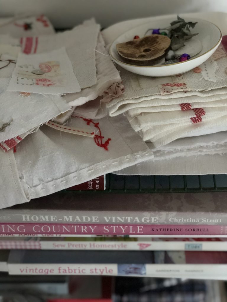 vintage fabrics and books 