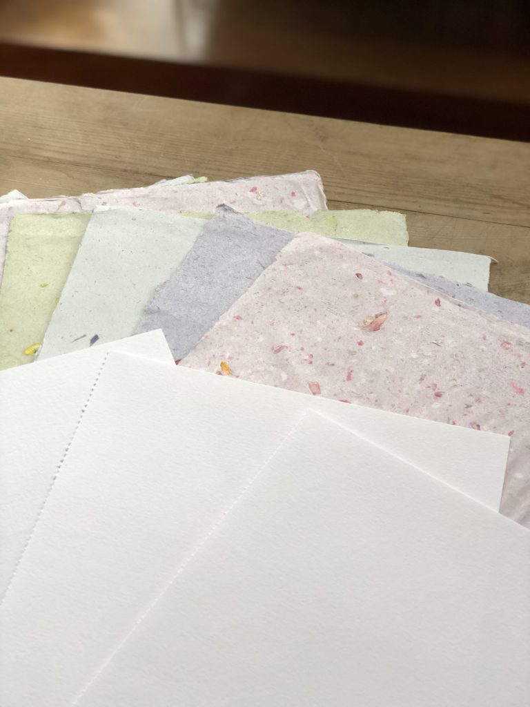 a selection of handmade papers