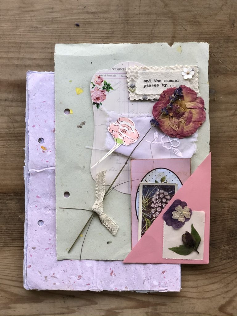 pretty ephemera creates a page for a junk journal