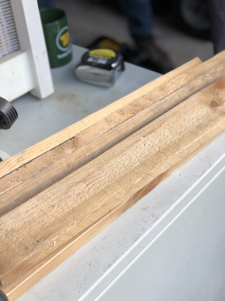 wooden slats used for making small wooden crate