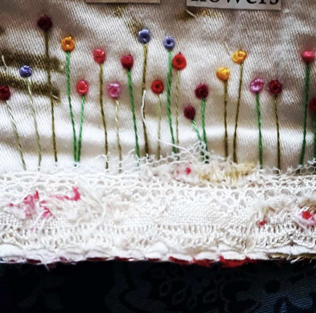 beautiful spring flower embroidery