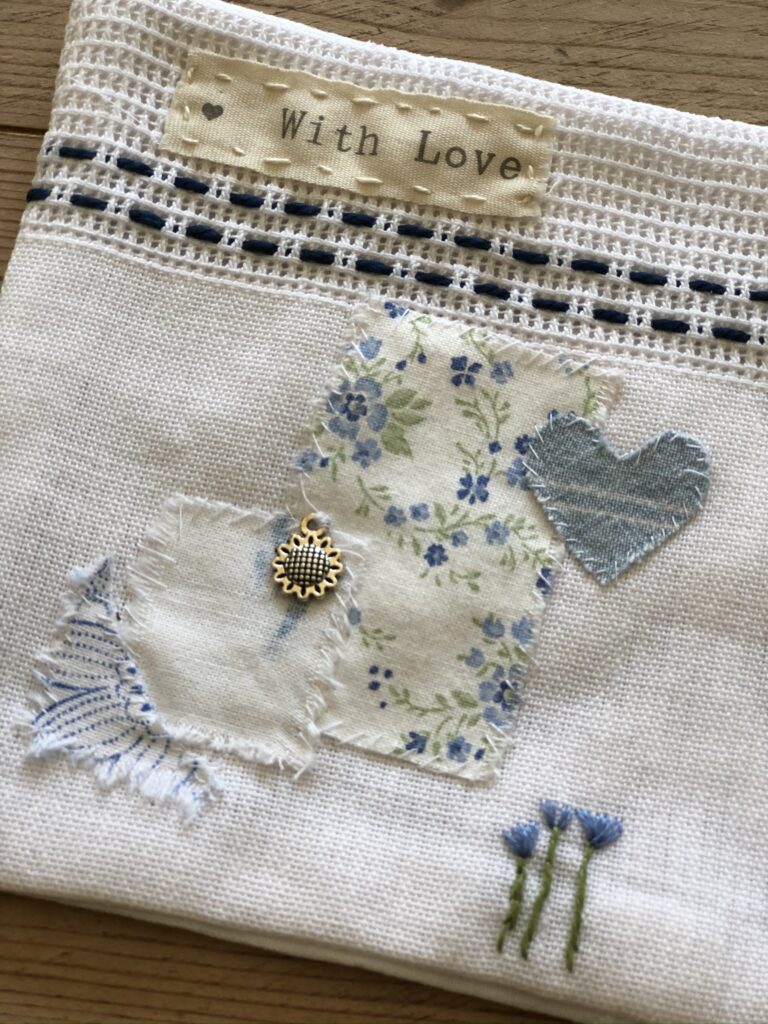 vintage scrap lavender bag