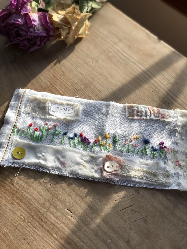 beautiful spring flower embroidery