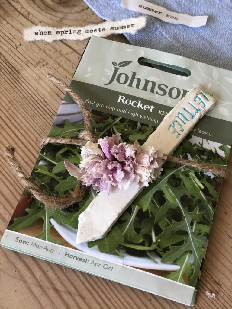 seed packets and diy clay herb markers