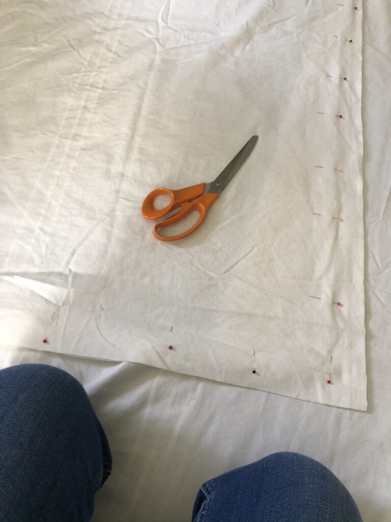 cutting out fabric for sofa cushions