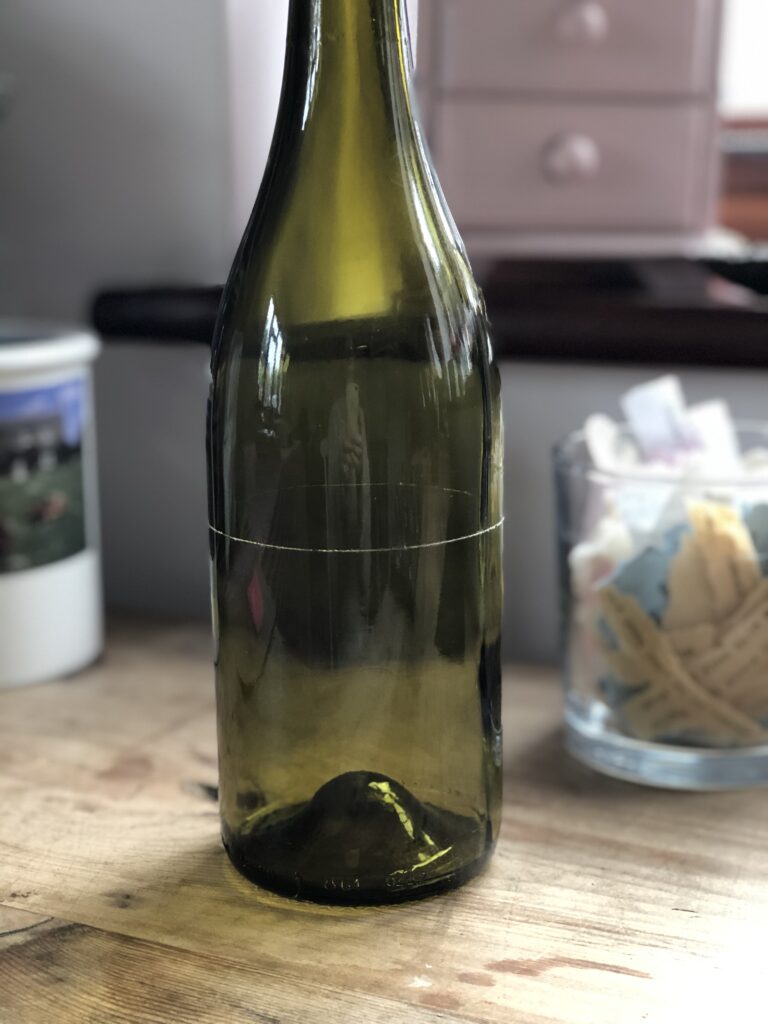 scored wine bottle for crafts