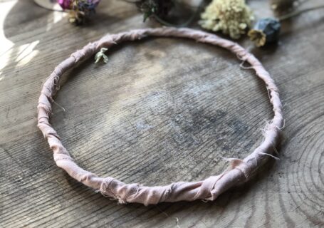 rag ribbon wire base for mini flower wreath