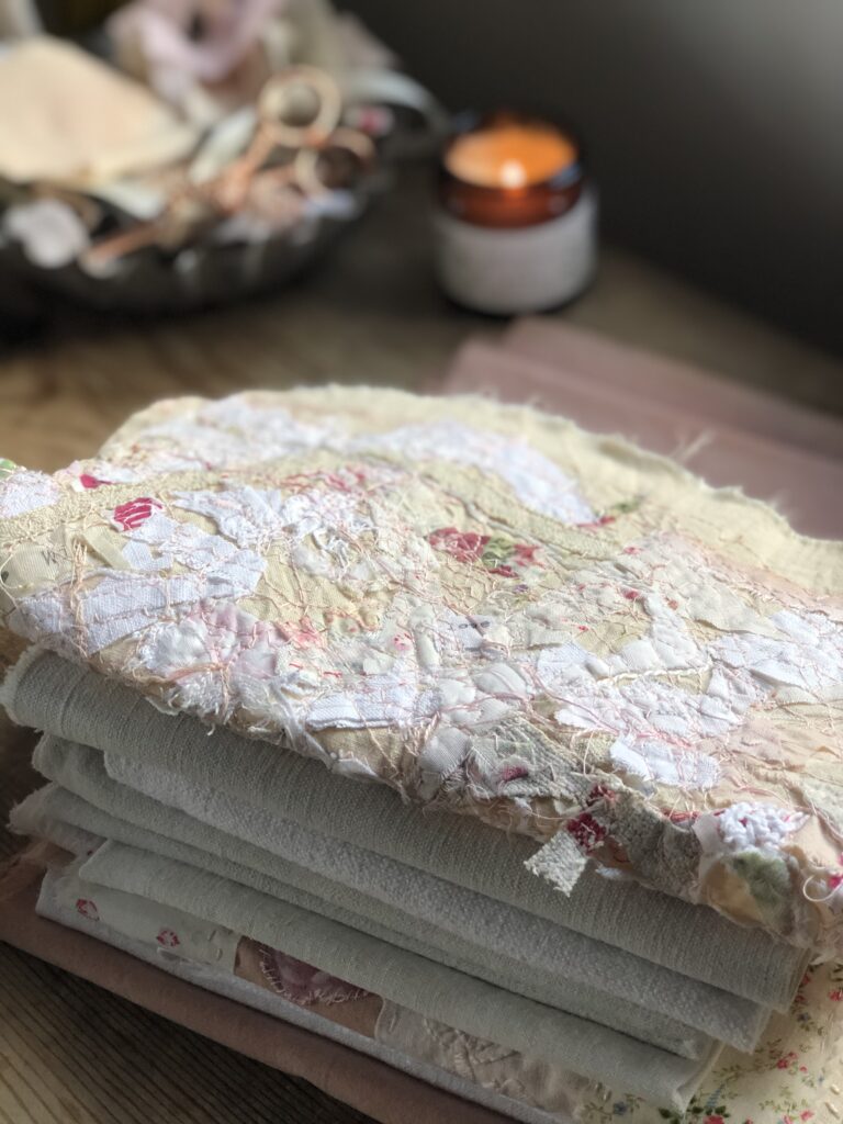 beautiful vintage fabric pile