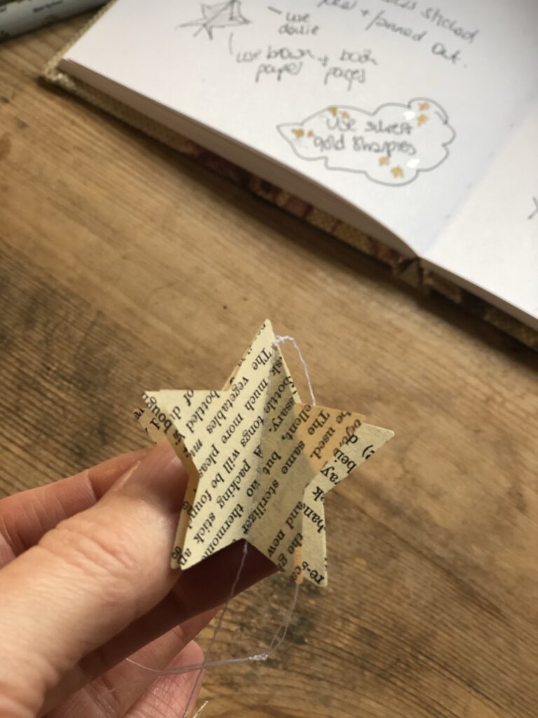 stitched 3D paper star