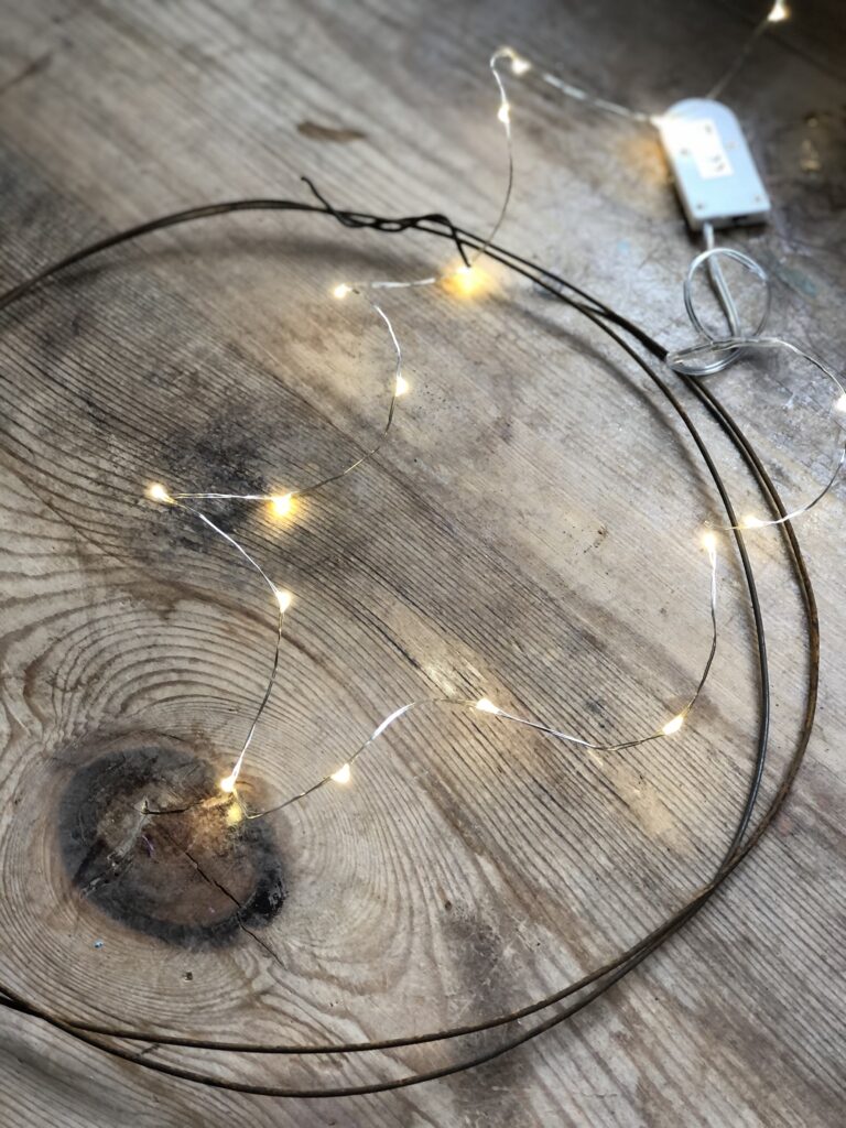 rusty wire and fairy lights