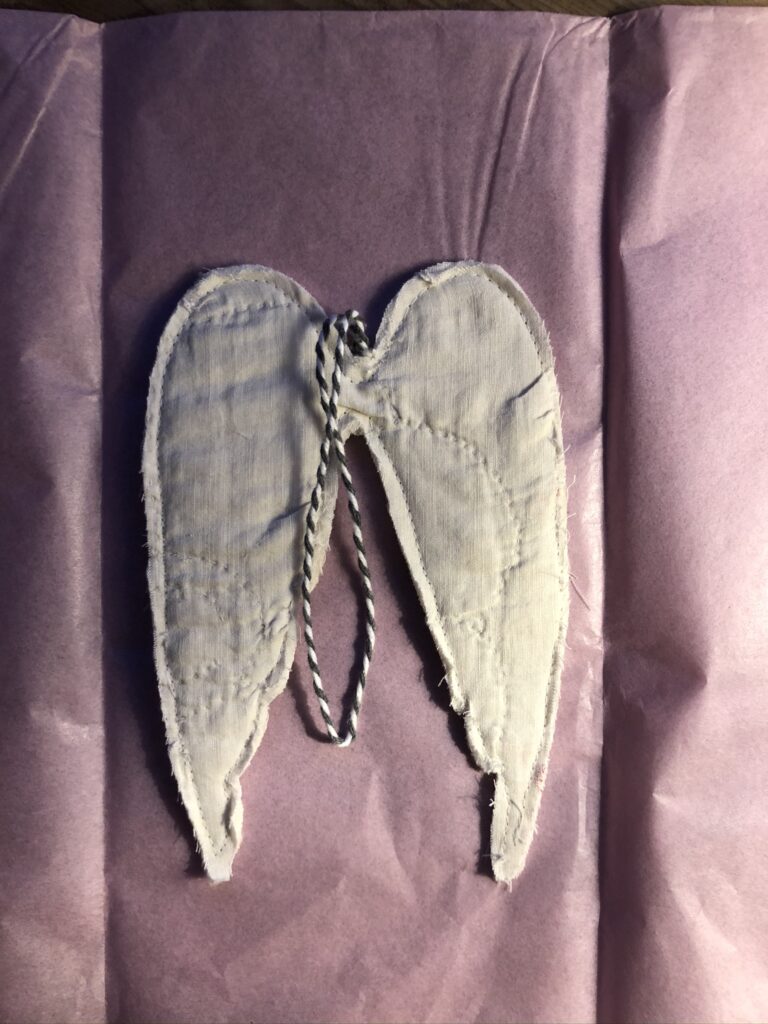 white vintage angel wings