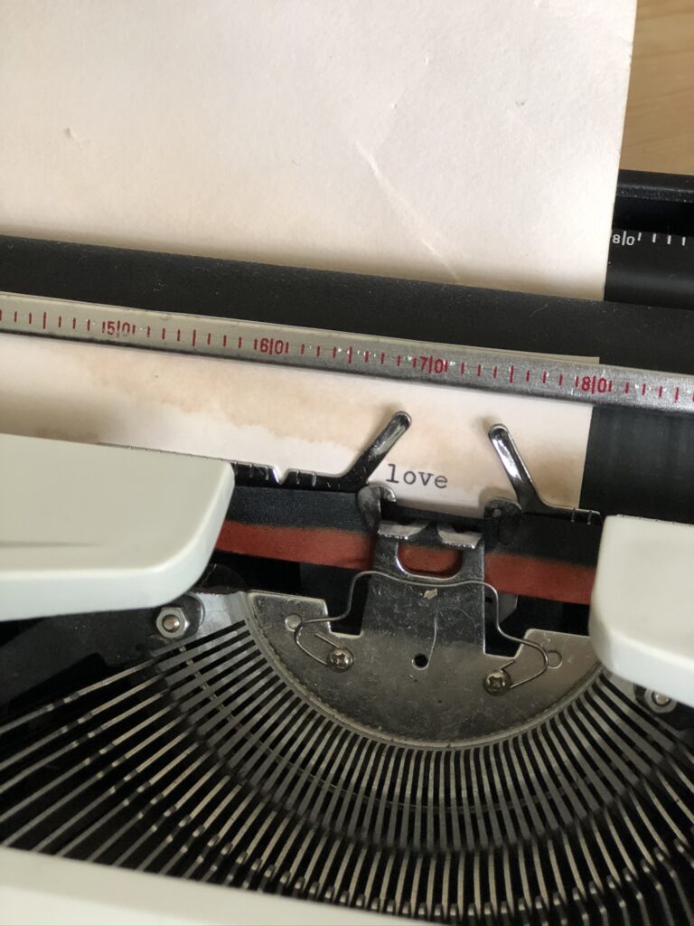 typewriting the word love