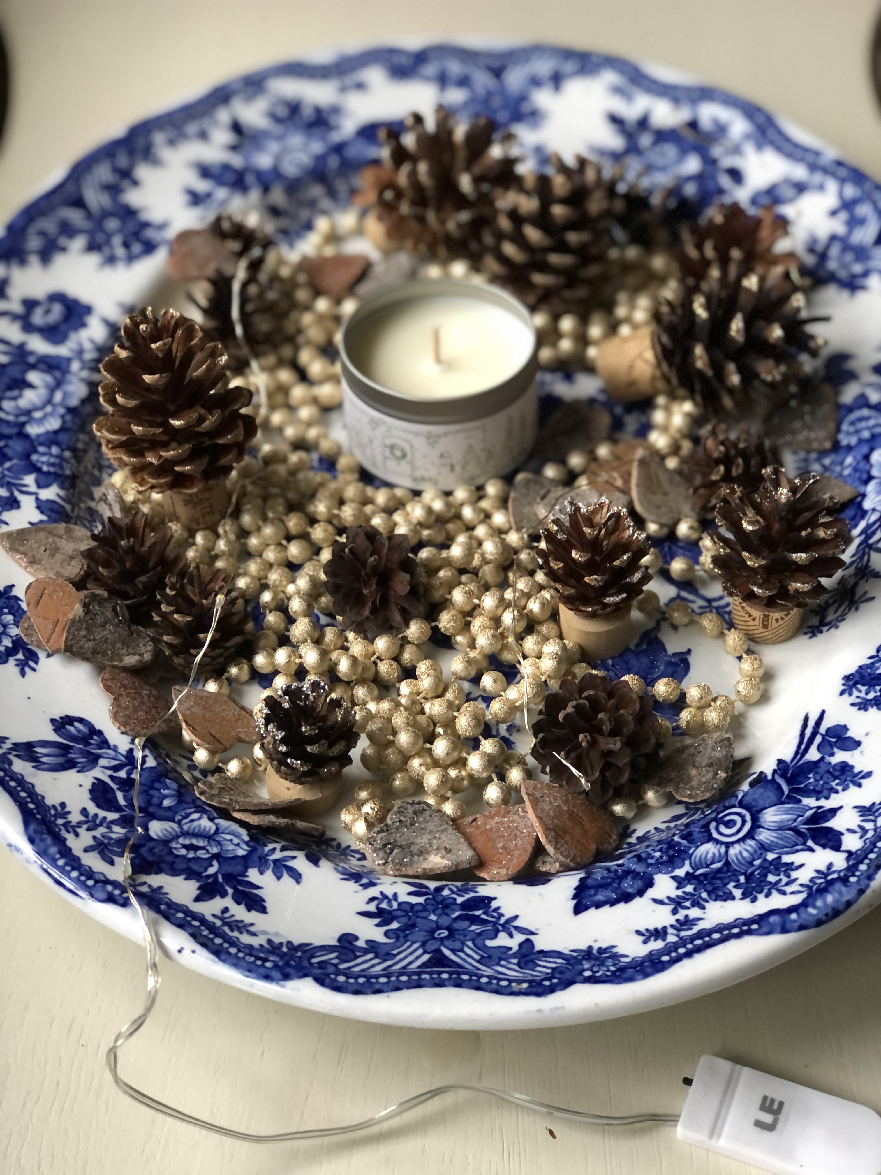 creating a homespun winter table centrepiece