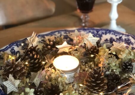 How to make a homespun winter table centrepiece