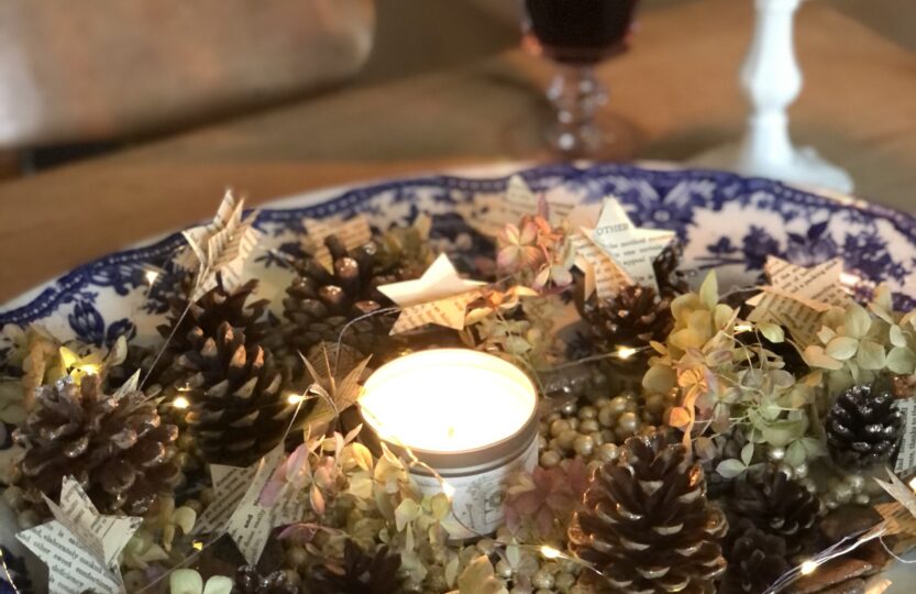 How to make a homespun winter table centrepiece