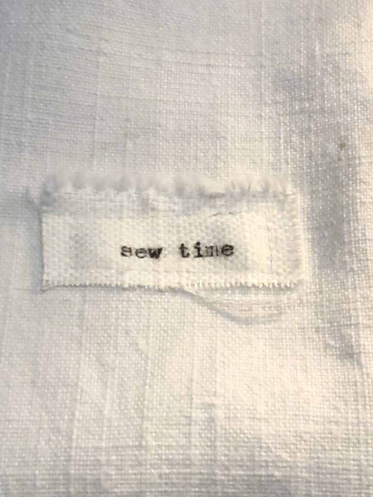 type written message on selvedge