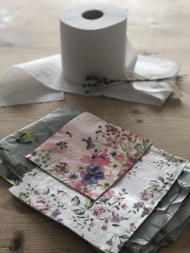 pretty napkins and toilet roll