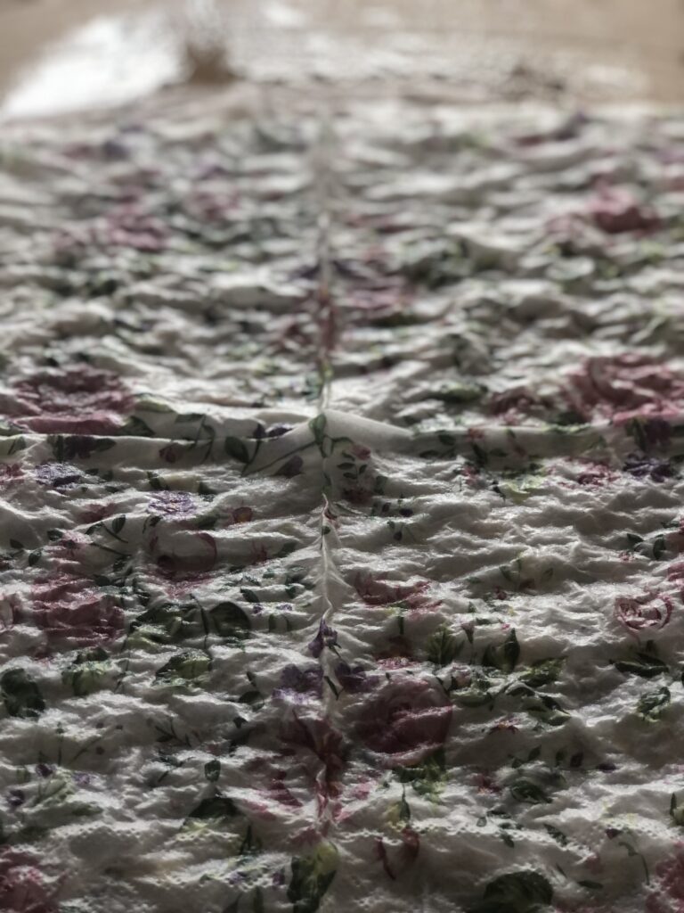 wet floral napkin