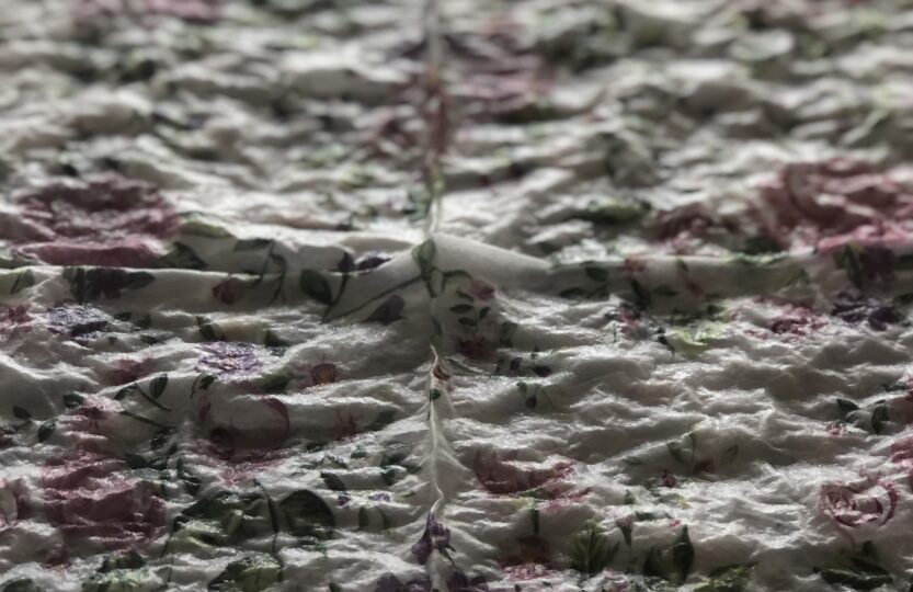 wet floral napkin