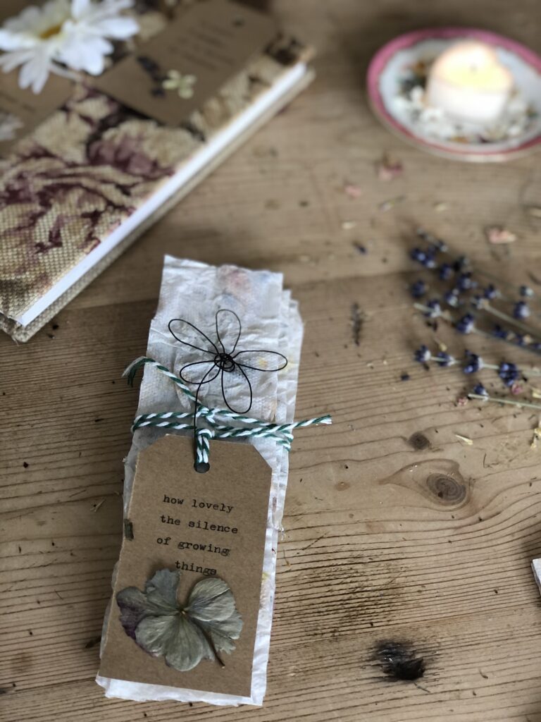 gifting homemade seed paper