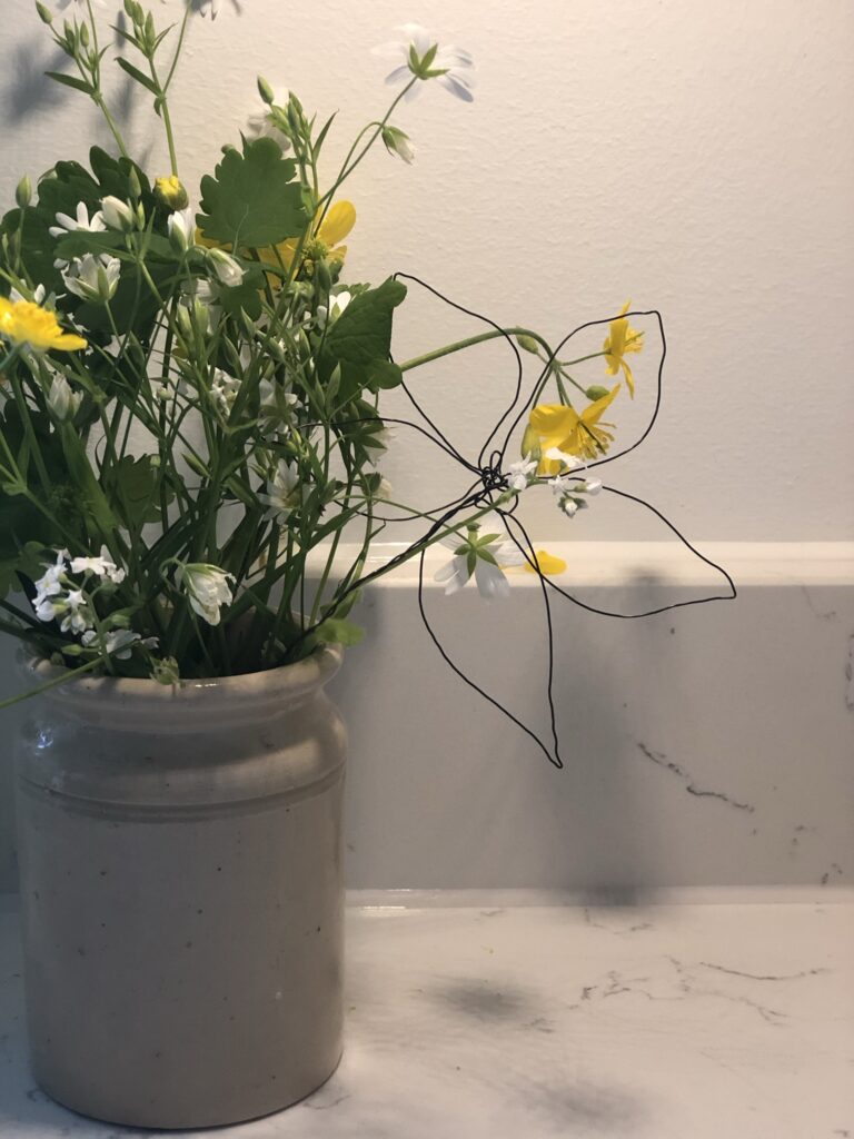 wire art flower in fresh flowers