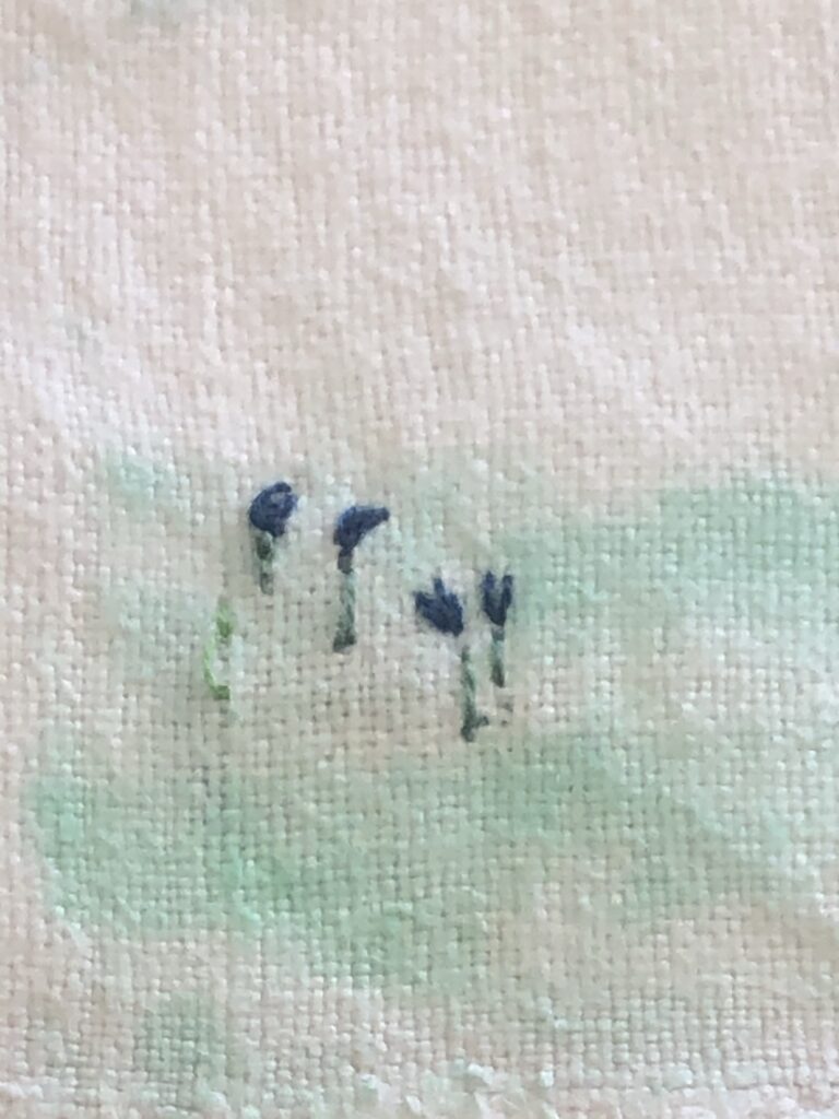 handstitched bluebells