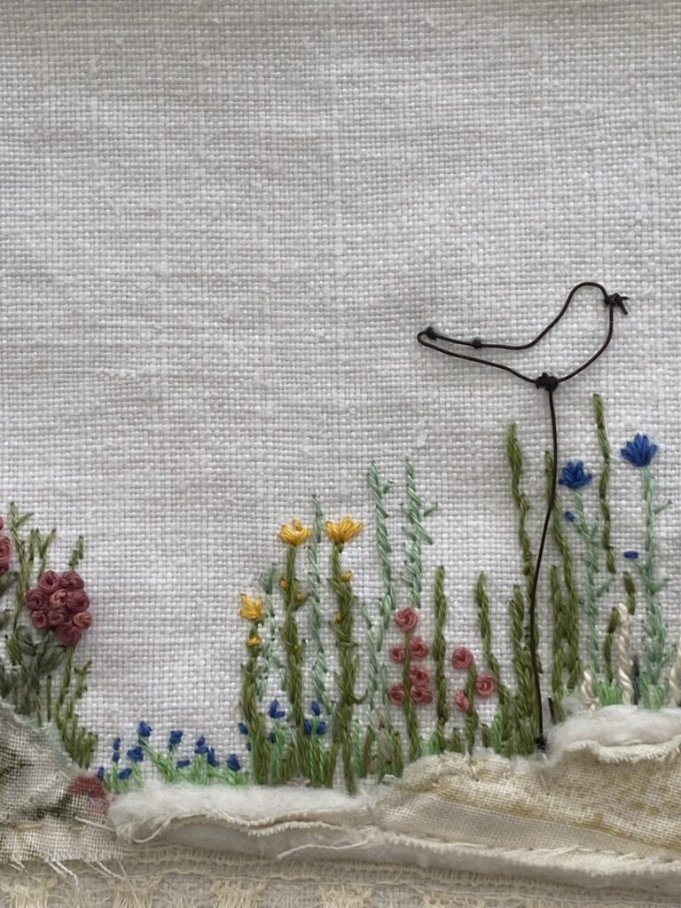 embroidered floral art