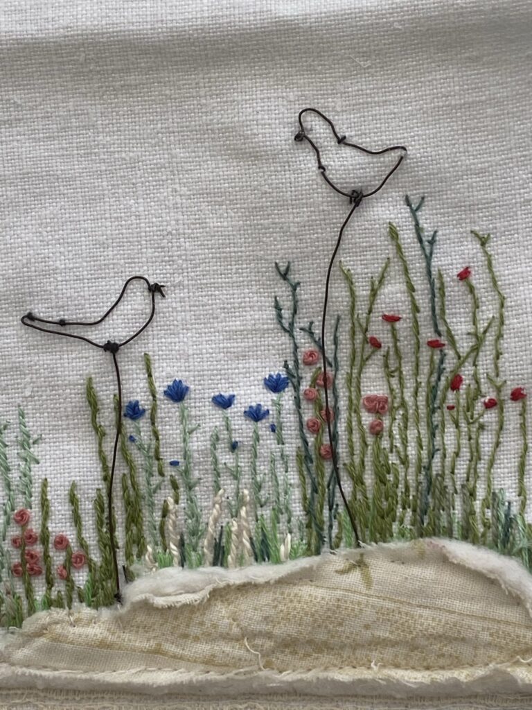 embroidered floral art