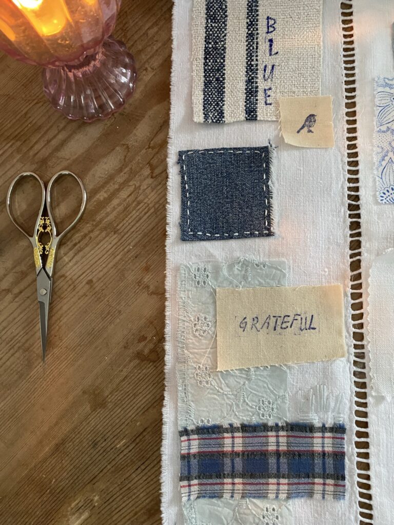 creating a sampler for on-line embroidery class