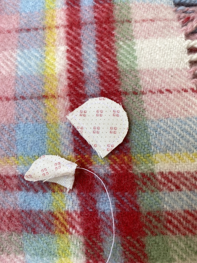 creating the ears for a simple fabric mouse