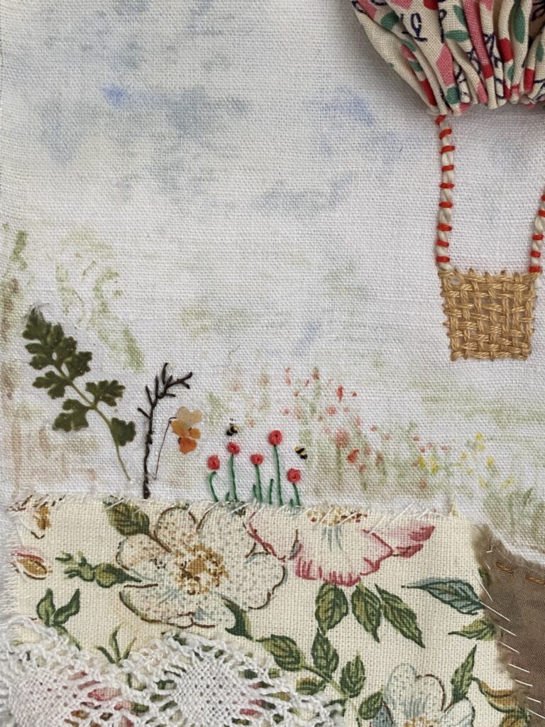 A Fabric Collage - another beautiful craft for Suffolk Puffs